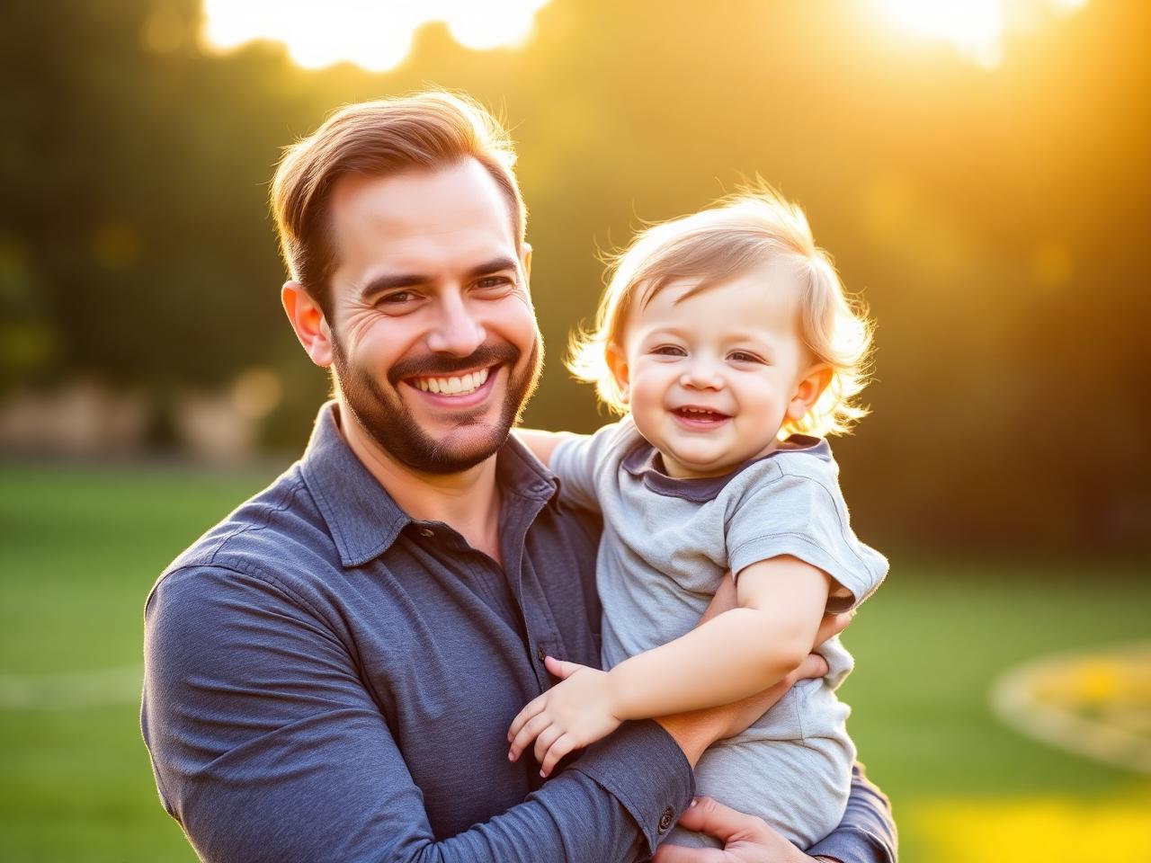 Father holding his child