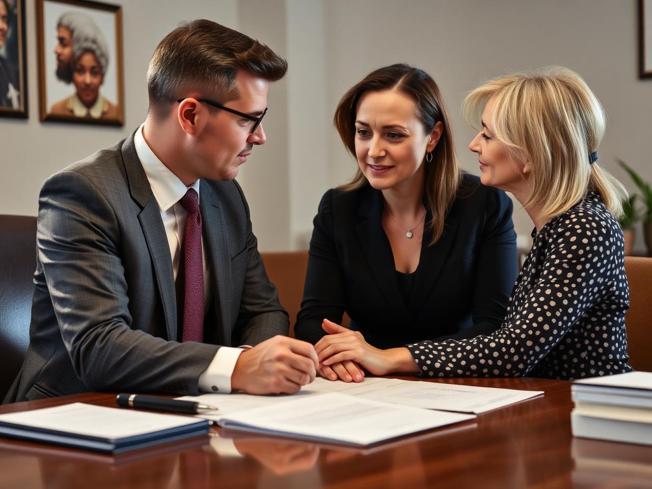 Custody attorney consulting with parent